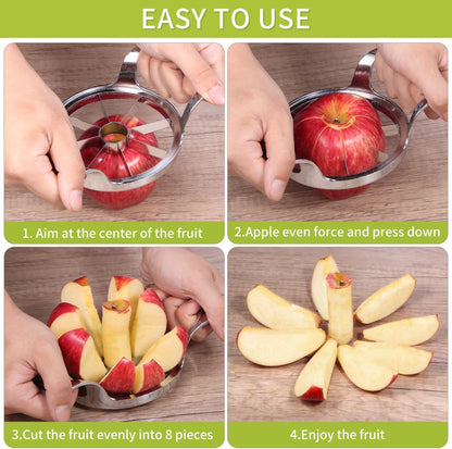 Heavy Duty Apple Cutter Corer, Large 12-Blade Stainless Steel Fruit Slicer