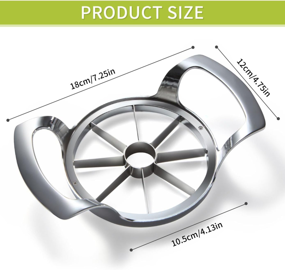 Heavy Duty Apple Cutter Corer, Large 12-Blade Stainless Steel Fruit Slicer