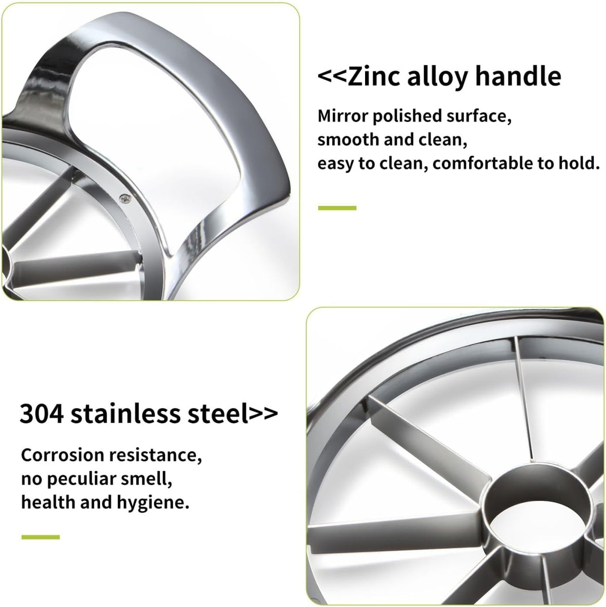 Heavy Duty Apple Cutter Corer, Large 12-Blade Stainless Steel Fruit Slicer