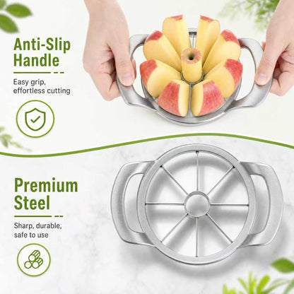 Heavy Duty Apple Cutter Corer, Large 12-Blade Stainless Steel Fruit Slicer