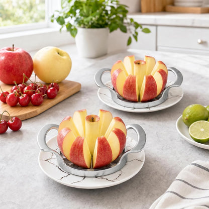 Heavy Duty Apple Cutter Corer, Large 12-Blade Stainless Steel Fruit Slicer