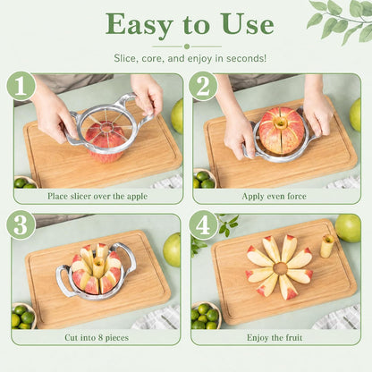 Heavy Duty Apple Cutter Corer, Large 12-Blade Stainless Steel Fruit Slicer