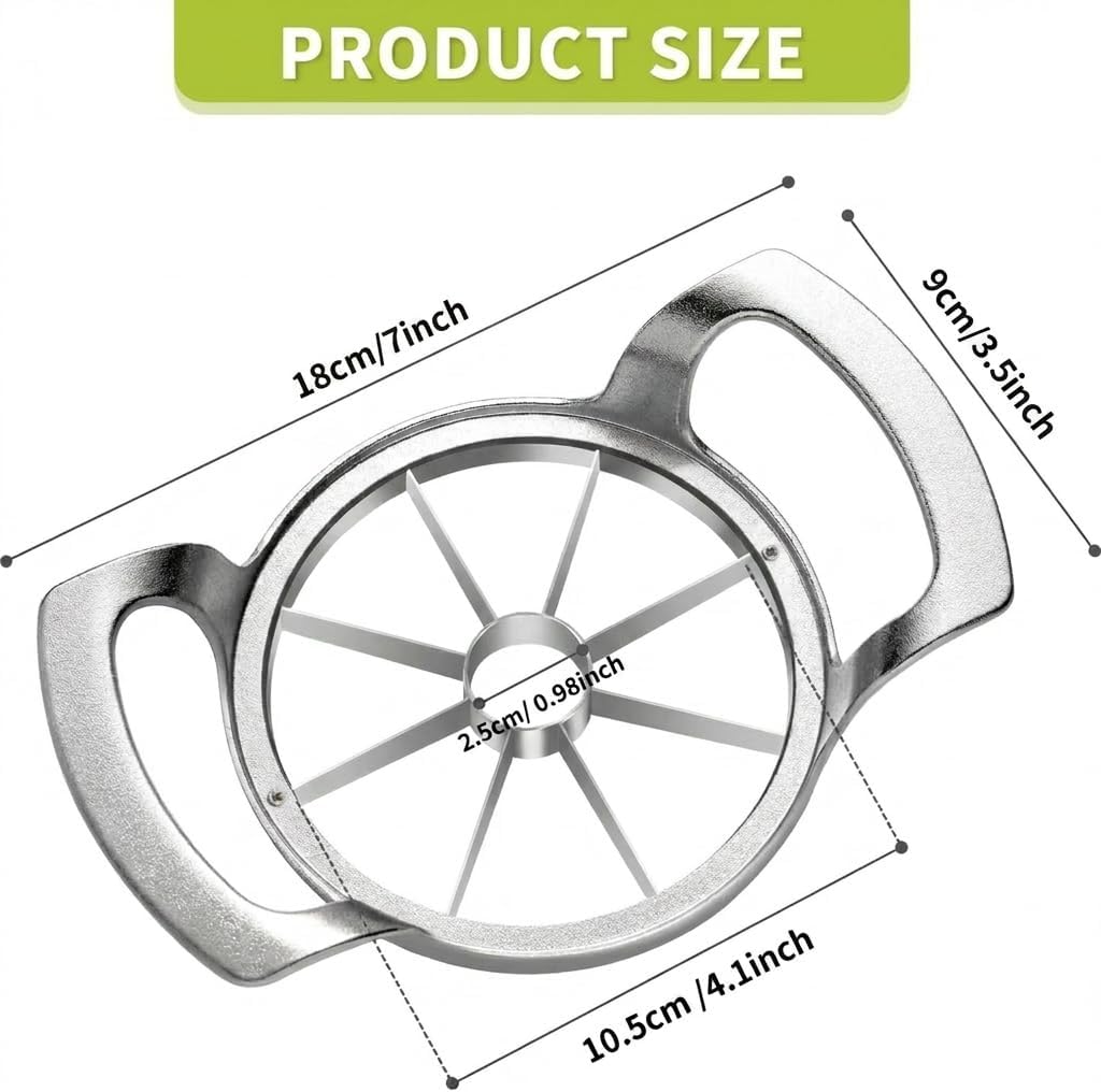 Heavy Duty Apple Cutter Corer, Large 12-Blade Stainless Steel Fruit Slicer