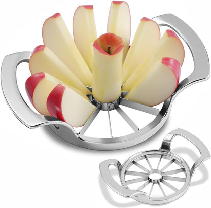 Heavy Duty Apple Cutter Corer, Large 12-Blade Stainless Steel Fruit Slicer