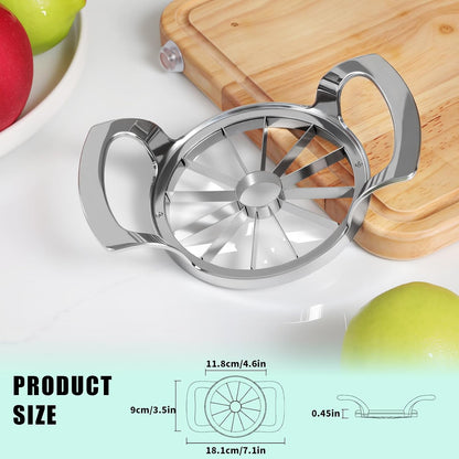 Heavy Duty Apple Cutter Corer, Large 12-Blade Stainless Steel Fruit Slicer