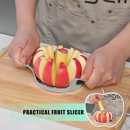 Heavy Duty Apple Cutter Corer, Large 12-Blade Stainless Steel Fruit Slicer