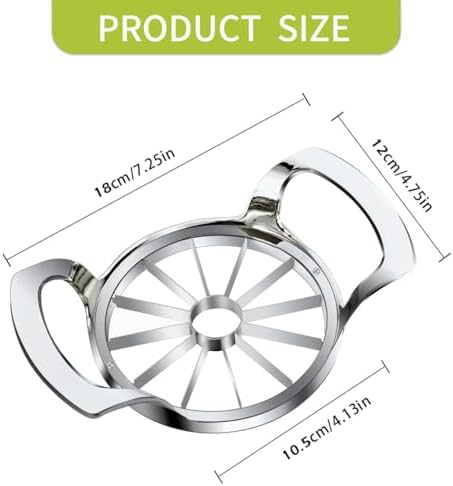 Heavy Duty Apple Cutter Corer, Large 12-Blade Stainless Steel Fruit Slicer