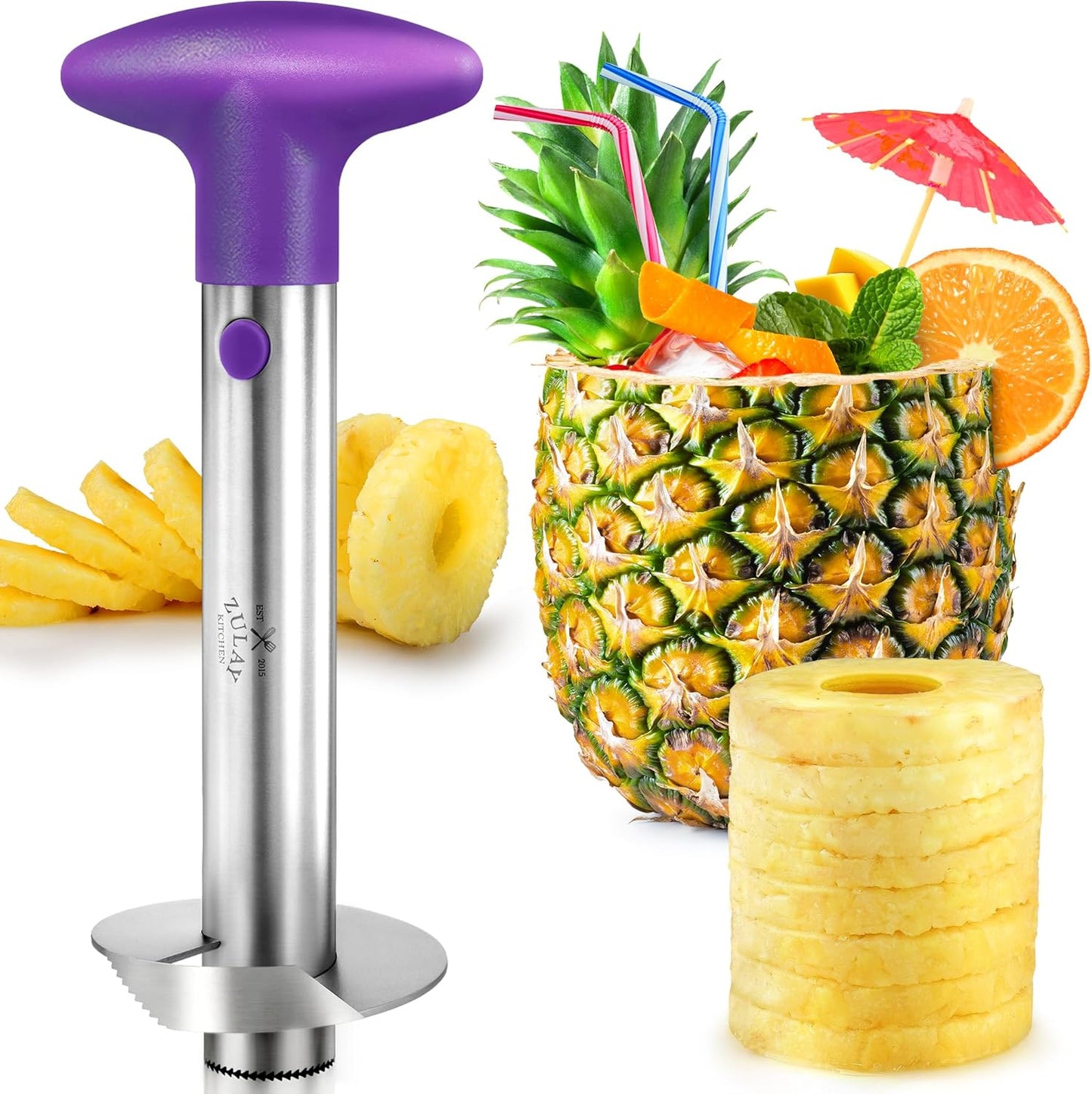 Premium Apple Corer Tool - Ultra Sharp, Stainless Steel, Serrated Blades for Easy Coring - Easy to Use & Clean, Durable Apple Corer Remover for Baking Apples & More - Red