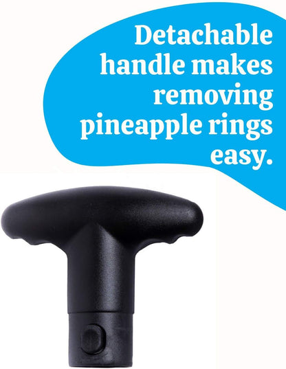 Stainless Steel Pineapple Corer with a Recipe eBook includes One Year Warranty - Core Remover Tool with Detachable Handle - Fast and Easy Fruit Pineapple Cutter Peeler Corer Slicer