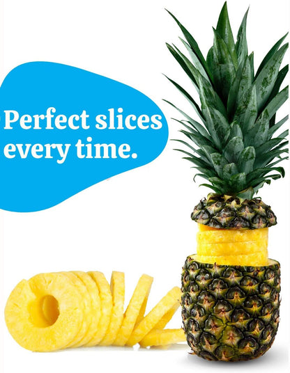 Stainless Steel Pineapple Corer with a Recipe eBook includes One Year Warranty - Core Remover Tool with Detachable Handle - Fast and Easy Fruit Pineapple Cutter Peeler Corer Slicer
