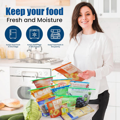 20-Sticks Bag Sealer Stick, 6 Diffrent Sizes, Chip Clips, Stay Fresh Bag Sealer Sticks, Keeps Food Bags Airtight Watertight & Food Fresh Longer
