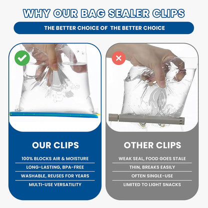 20-Sticks Bag Sealer Stick, 6 Diffrent Sizes, Chip Clips, Stay Fresh Bag Sealer Sticks, Keeps Food Bags Airtight Watertight & Food Fresh Longer