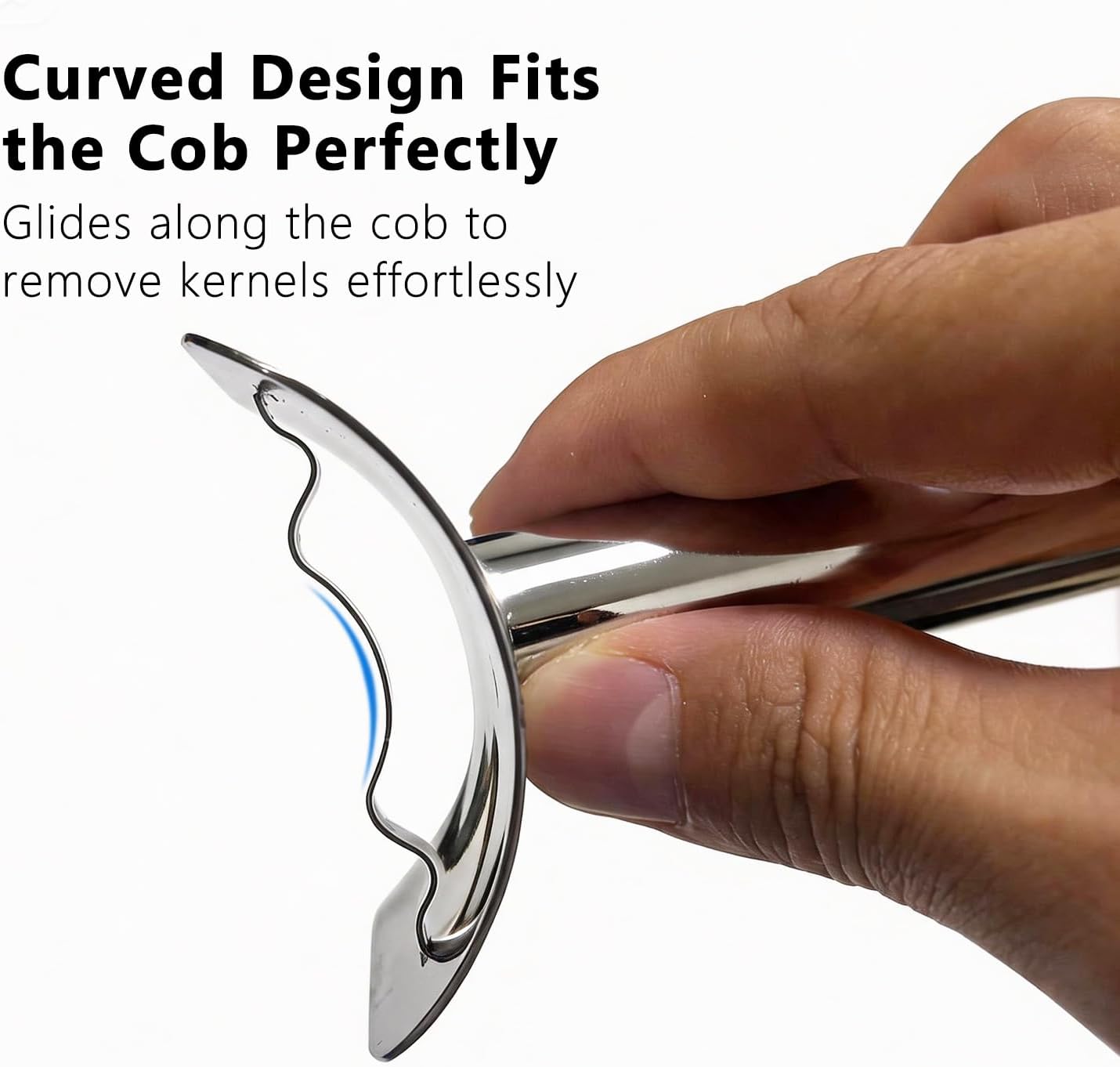 Safe Corn Peeler with Hidden Blade for Corn on the Cob, Stainless Steel Corn Stripper Tool, Easily Removes Kernels, No Knife Needed