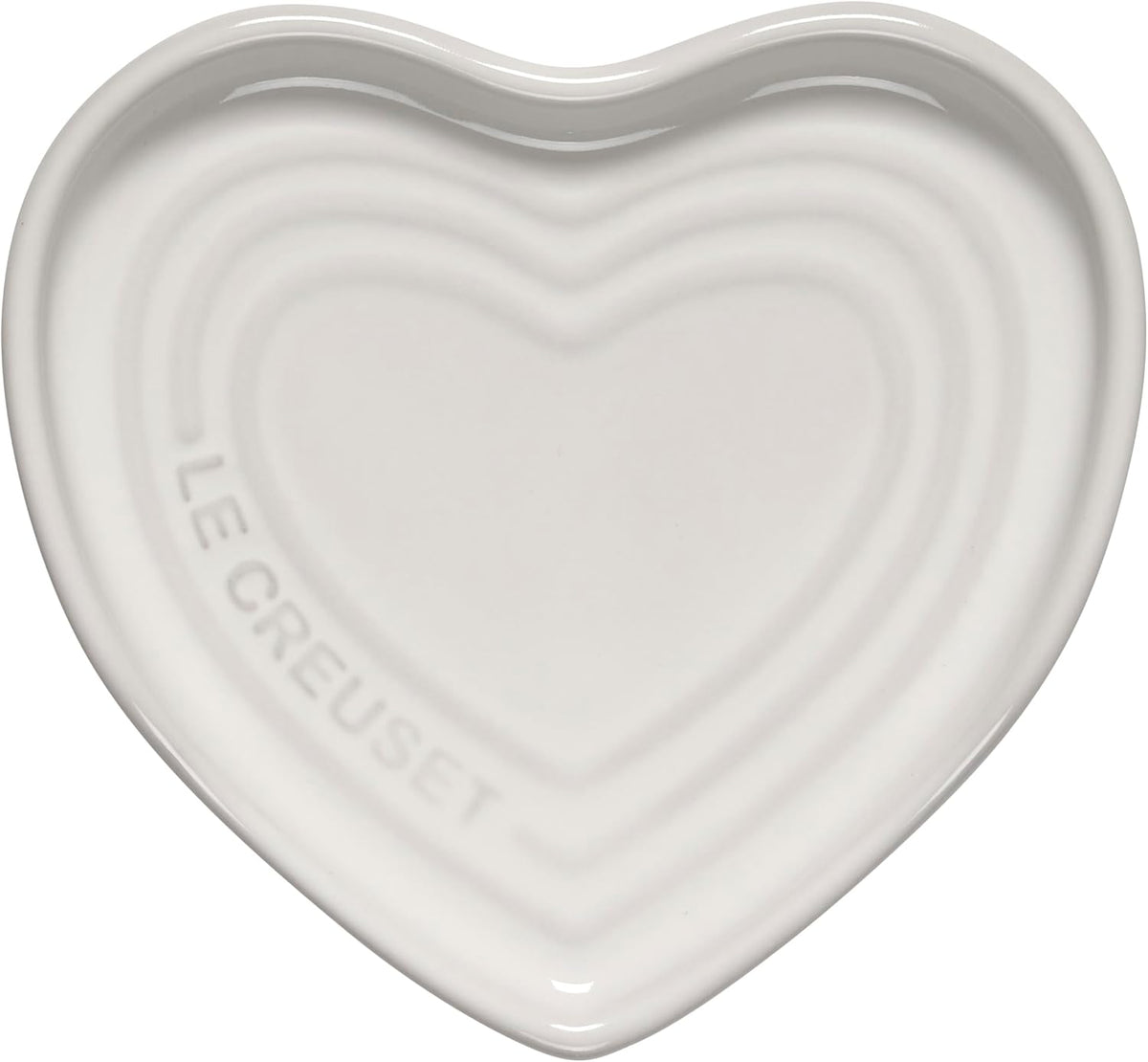 Stoneware Heart Shaped Spoon Rest, 5", White