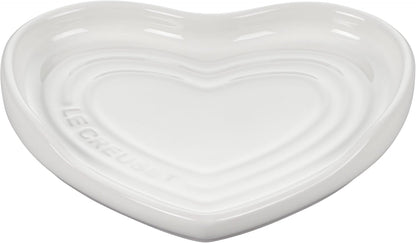 Stoneware Heart Shaped Spoon Rest, 5", White