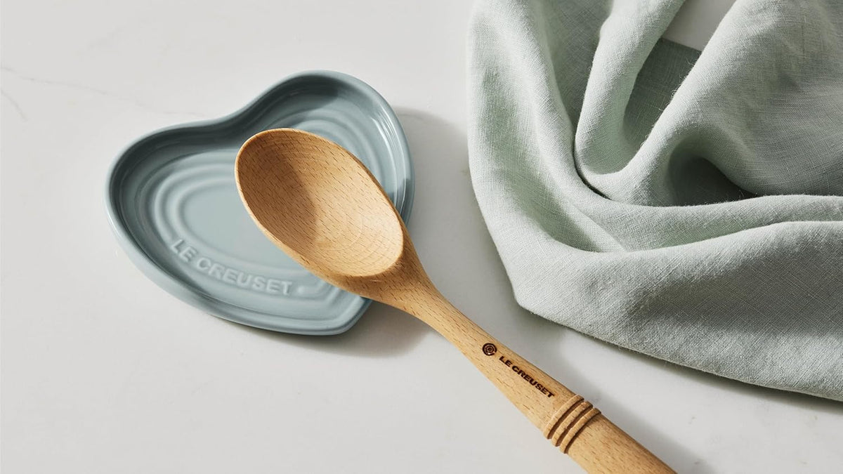 Stoneware Heart Shaped Spoon Rest, 5", White
