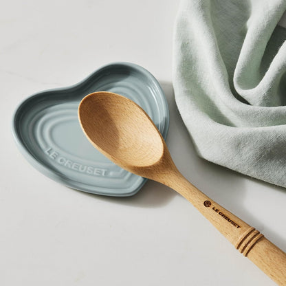 Stoneware Heart Shaped Spoon Rest, 5", White