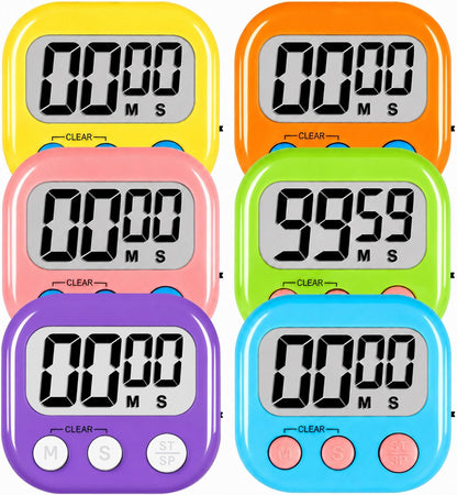 Classroom Timers for Kids Classroom Magnetic Digital Kitchen Timers for Cooking Teachers Gym Game 6 Pcs