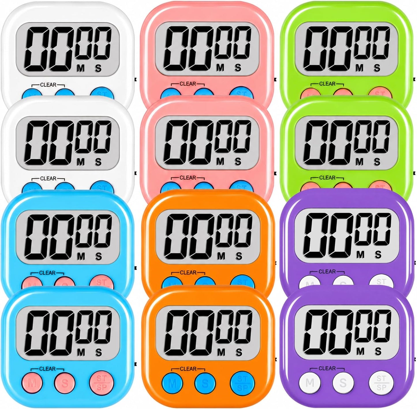 Classroom Timers for Kids Classroom Magnetic Digital Kitchen Timers for Cooking Teachers Gym Game 6 Pcs