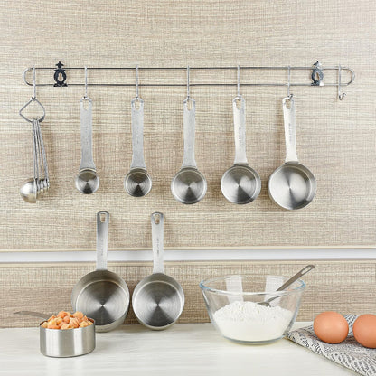 Measuring Cups and Spoons Set, 18/8 Stainless Steel Measuring Cups and Spoons for Kitchen & Baking, Heavy Duty Metric & US 8 Measuring cups, 9 Measuring Spoons Set