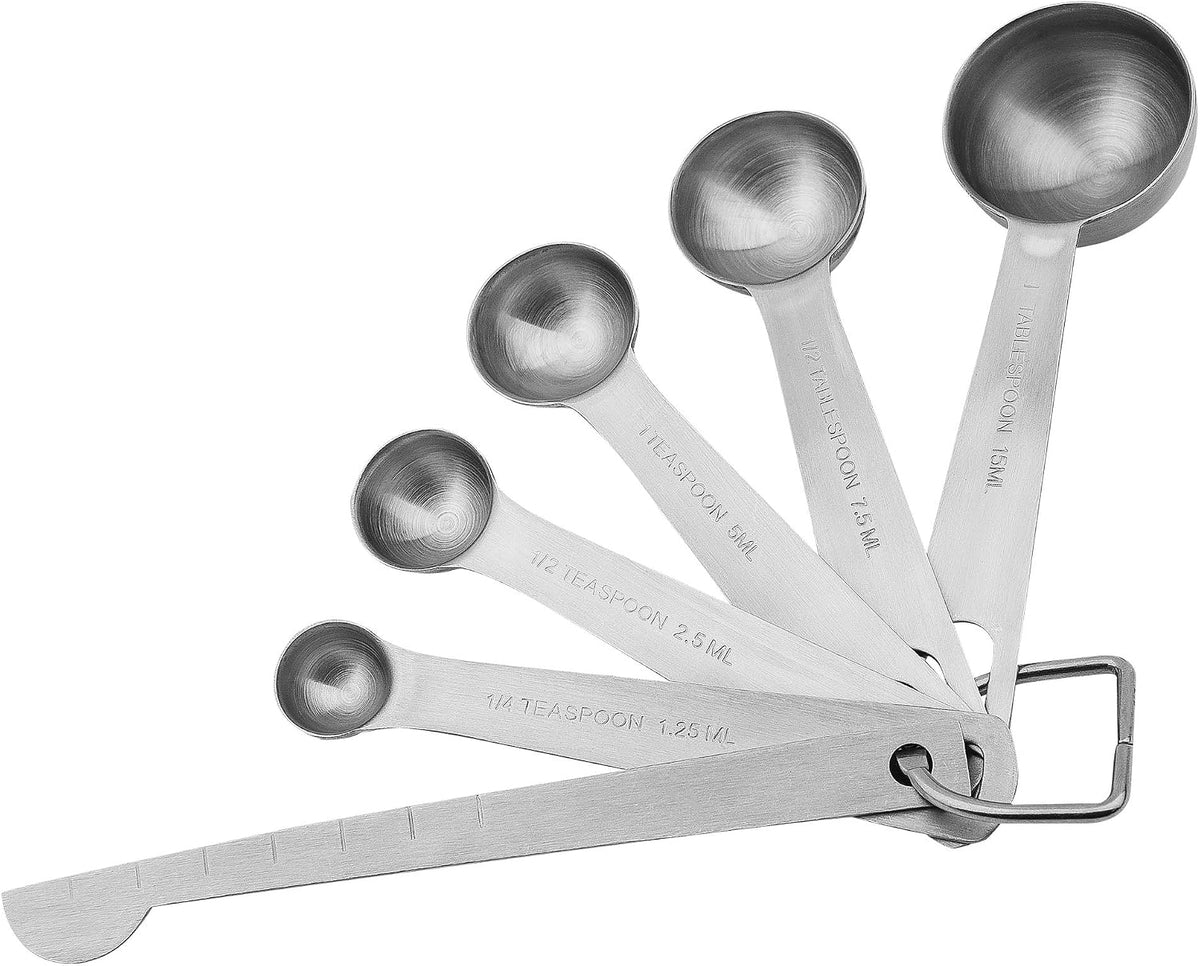 Measuring Cups and Spoons Set, 18/8 Stainless Steel Measuring Cups and Spoons for Kitchen & Baking, Heavy Duty Metric & US 8 Measuring cups, 9 Measuring Spoons Set