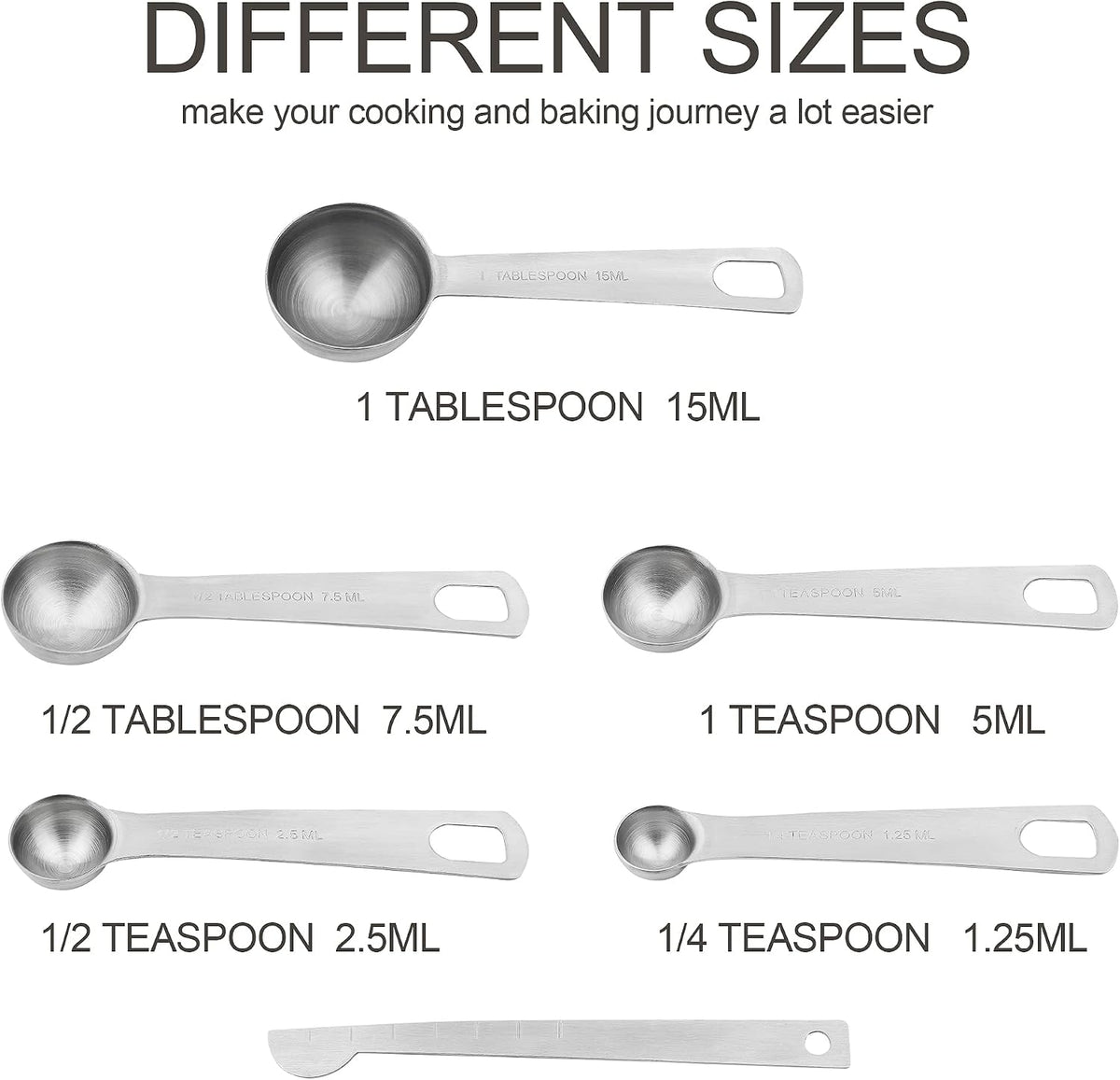 Measuring Cups and Spoons Set, 18/8 Stainless Steel Measuring Cups and Spoons for Kitchen & Baking, Heavy Duty Metric & US 8 Measuring cups, 9 Measuring Spoons Set