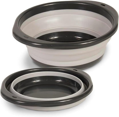 Glad Large Mixing Bowl Collapsible - 5.5L | Foldable Plastic & Rubber Container with Handles for Baking | Dishwasher Safe Kitchen Supplies and RV Essentials