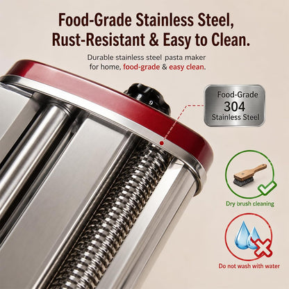 Electric Pasta Maker Machine, 135W Commercial Dough Sheeter with 2.5mm Blade, Adjustable 0.3-4mm Thickness, for Pasta, Dumplings – Restaurant & Home Use