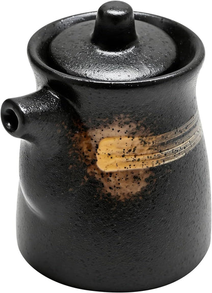 Ceramic Seasoning Bottle, Japanese Style Earthenware Ceramic Oil Dispenser, Olive Oil Dispenser, Sushi Sauce Container, 6.76 fl oz