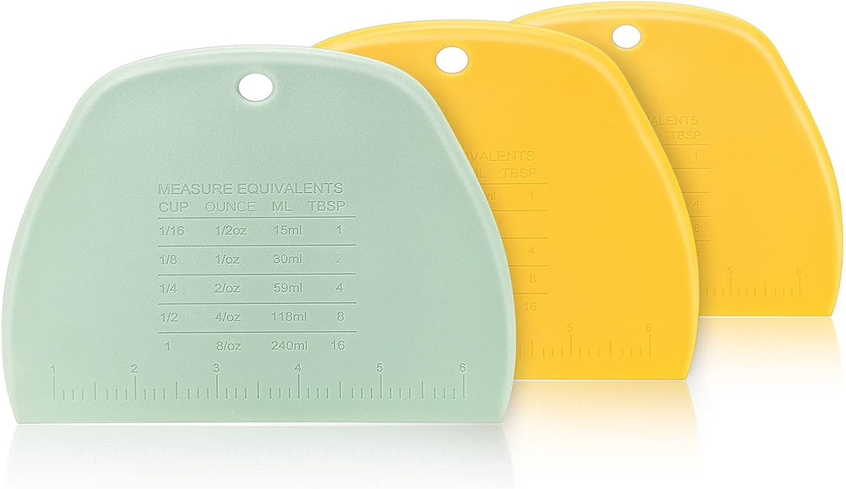 Vegetable Chopper - Stainless Steel Blade Crinkle Cutter/Wavy Knife Veggies French Fry Slicer and Plastic Dough/Cake Scraper,2 piece (Green)