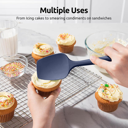 Silicone Spoon Spatula Set of 3, 600°F Heat Resistant, Multicolor | Silicone Spoons for Cooking, Food Grade Rubber Scraper Spatula Spoonula, Heatproof Kitchen Utensils Set for Nonstick Cookware