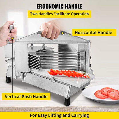 VEVOR Commercial Tomato Slicer 1/4" Heavy Duty Cutter with Built-in Cutting Board for Restaurant or Home Use