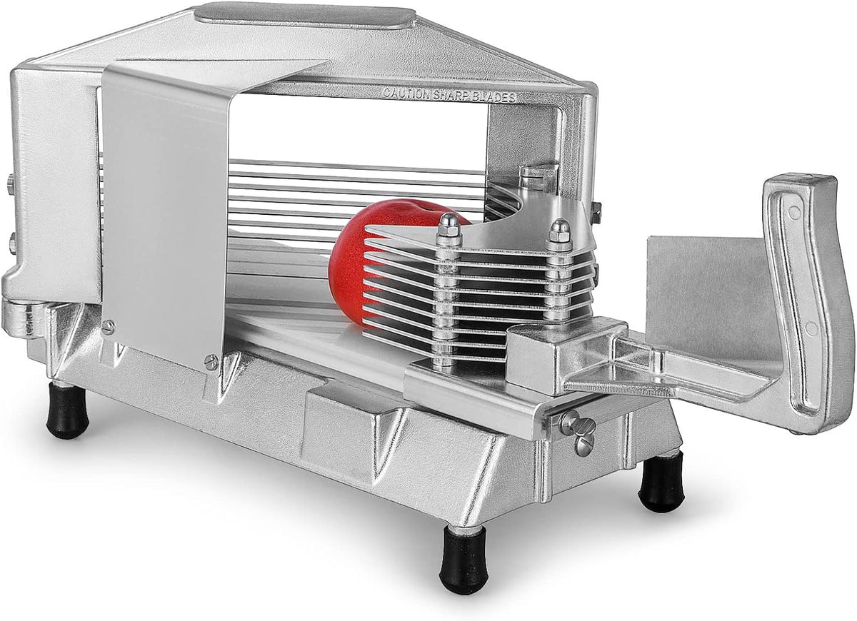 VEVOR Commercial Tomato Slicer 1/4" Heavy Duty Cutter with Built-in Cutting Board for Restaurant or Home Use