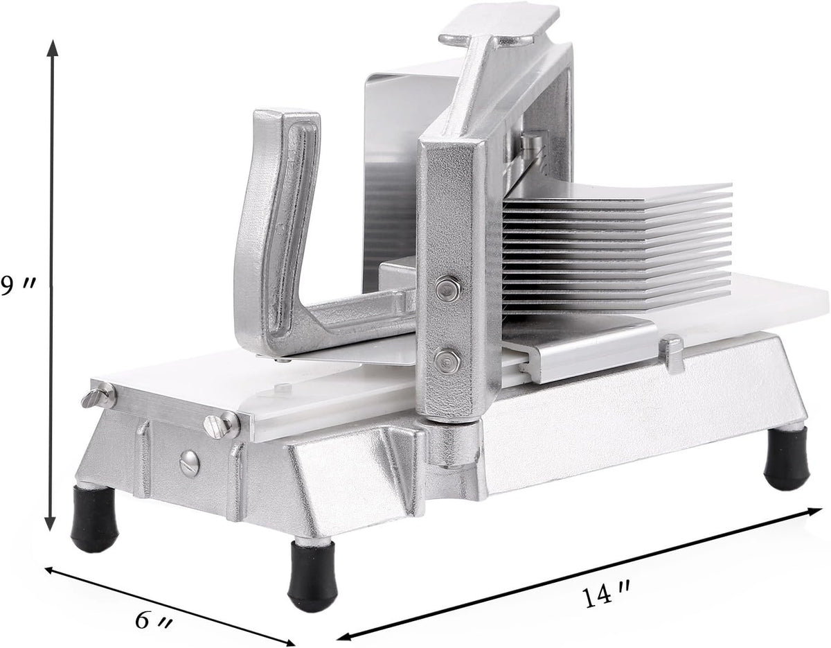 VEVOR Commercial Tomato Slicer 1/4" Heavy Duty Cutter with Built-in Cutting Board for Restaurant or Home Use