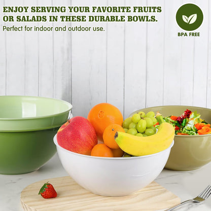4-Piece Plastic Mixing Bowl Set with Lids for Kitchen, 67oz Lightweight Storage Bowls, Large Salad Bowls for Baking, Prepping, Cooking and Serving Food, Dishwasher & Microwave Safe