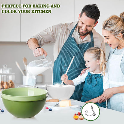 4-Piece Plastic Mixing Bowl Set with Lids for Kitchen, 67oz Lightweight Storage Bowls, Large Salad Bowls for Baking, Prepping, Cooking and Serving Food, Dishwasher & Microwave Safe