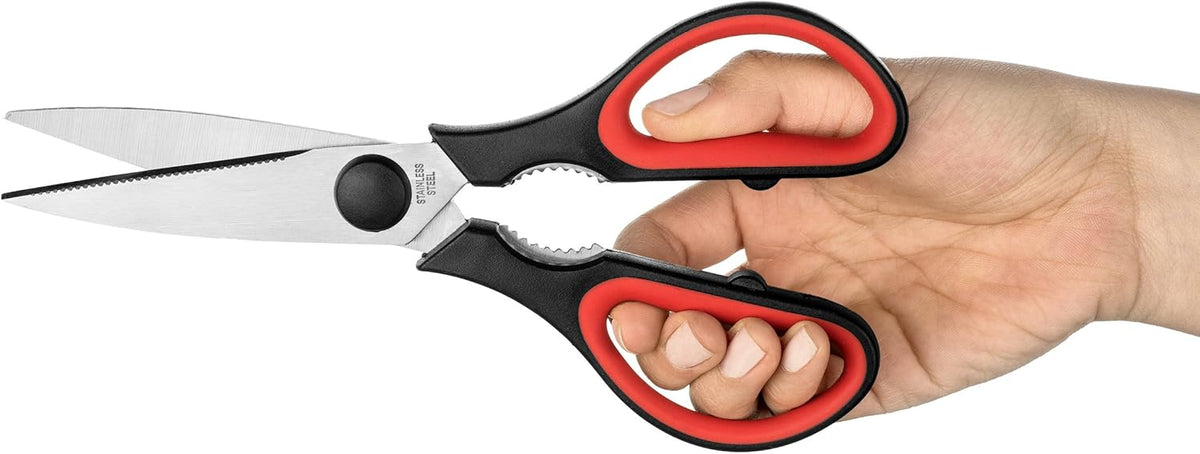 Ultra Sharp Kitchen Scissors for Food - Heavy Duty, Serrated Stainless Steel Shears (Set of 2)