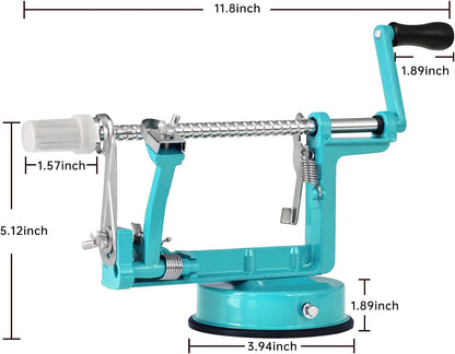 Apple Peeler, Slicer Corer Potato Peelers 3 In 1, Stainless Steel Heavy Duty with Suction Cup Base (Red)