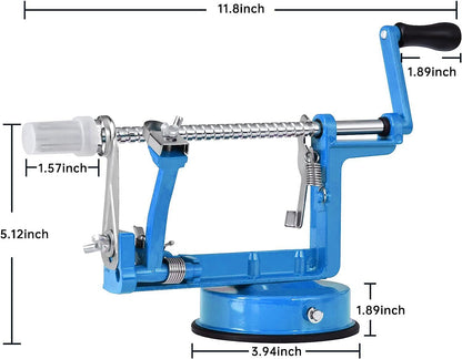 Apple Peeler, Slicer Corer Potato Peelers 3 In 1, Stainless Steel Heavy Duty with Suction Cup Base (Red)