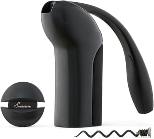 Vertical Corkscrew Wine Opener with One-Pull Lever Design, Easy Manual Operation, Includes Foil Cutter and Durable Stainless Steel Spiral