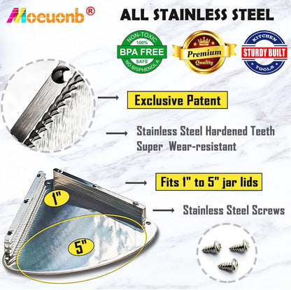 Under Cabinet Jar Opener for Seniors Lid Cap Opener for Weak Hands | Stainless Steel Jar Opener Tool, Under Counter Can Opener, One Handed Jar opener Effort-saving