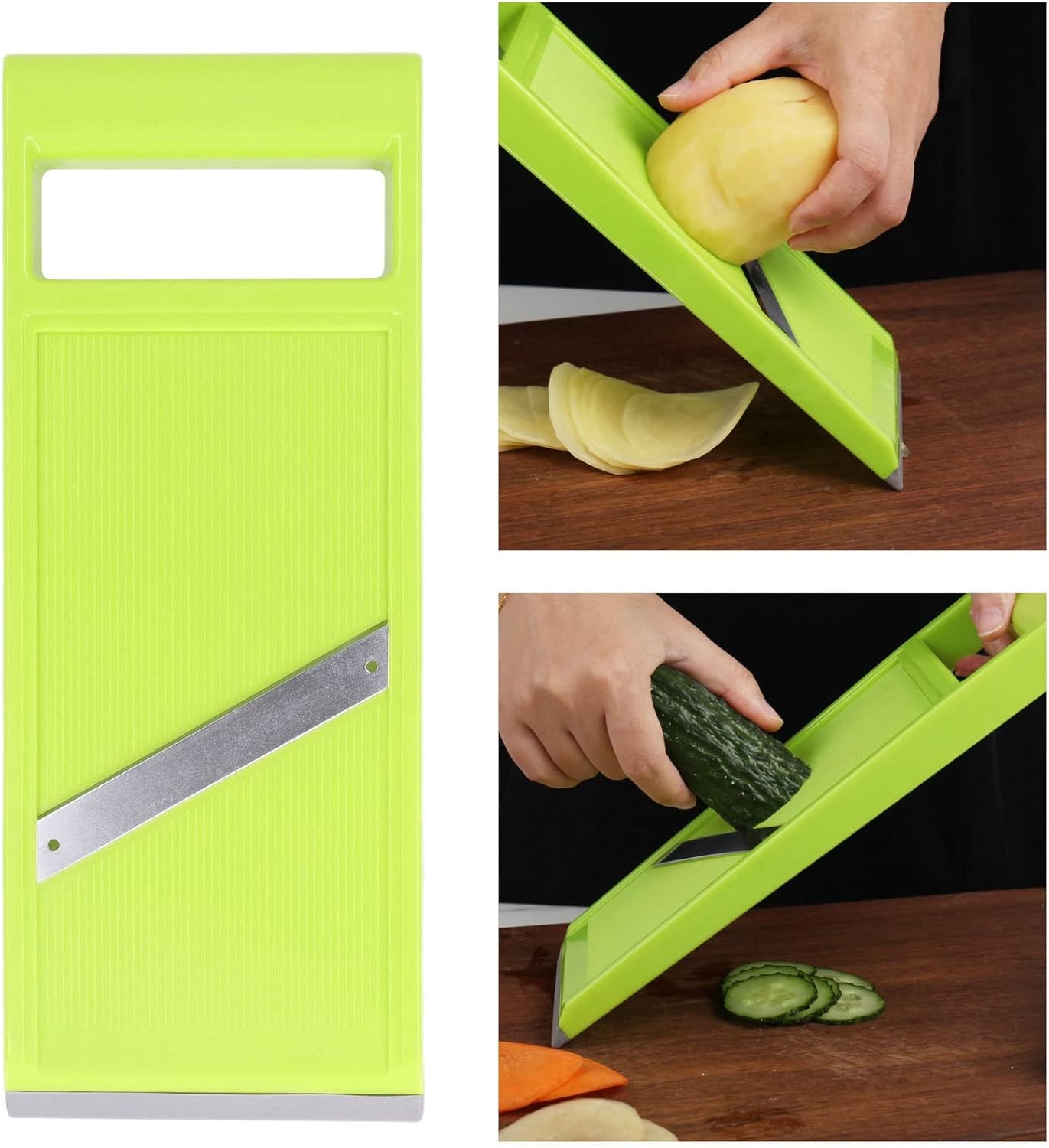 Mandoline Food Slicer, Kitchen Slicer for Potatoes, Onions, Stainless Steel Spice Chopper