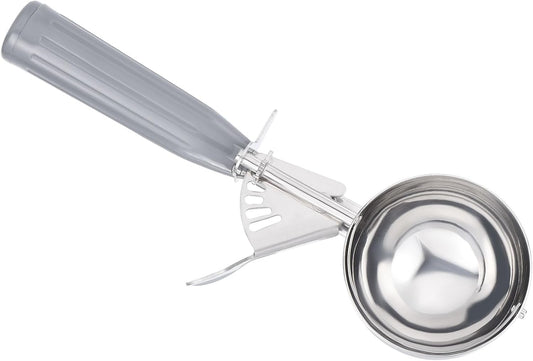 4 Ounce Ice Cream Scoop with Trigger, Stainless Steel Portion Cookie Scoop with Thumb Trigger for Cookie Dough Cupcake Batter Baking, Grey 120ML