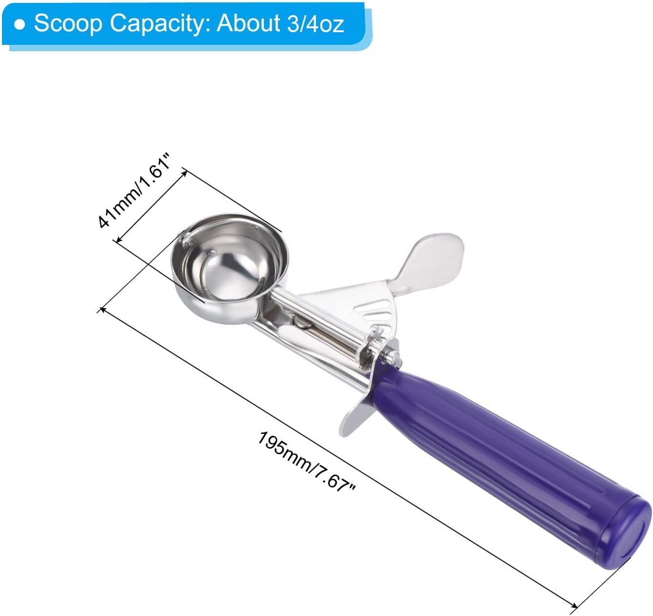 4 Ounce Ice Cream Scoop with Trigger, Stainless Steel Portion Cookie Scoop with Thumb Trigger for Cookie Dough Cupcake Batter Baking, Grey 120ML