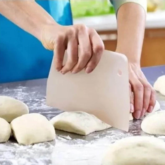 Dough Scraper for Baking, Pizza Cutter Bench Scraper Food Safety Flexible ABS Multi-Function Kitchen Scraper Tool for Dough, Pastry, Pizza, Bread Baking