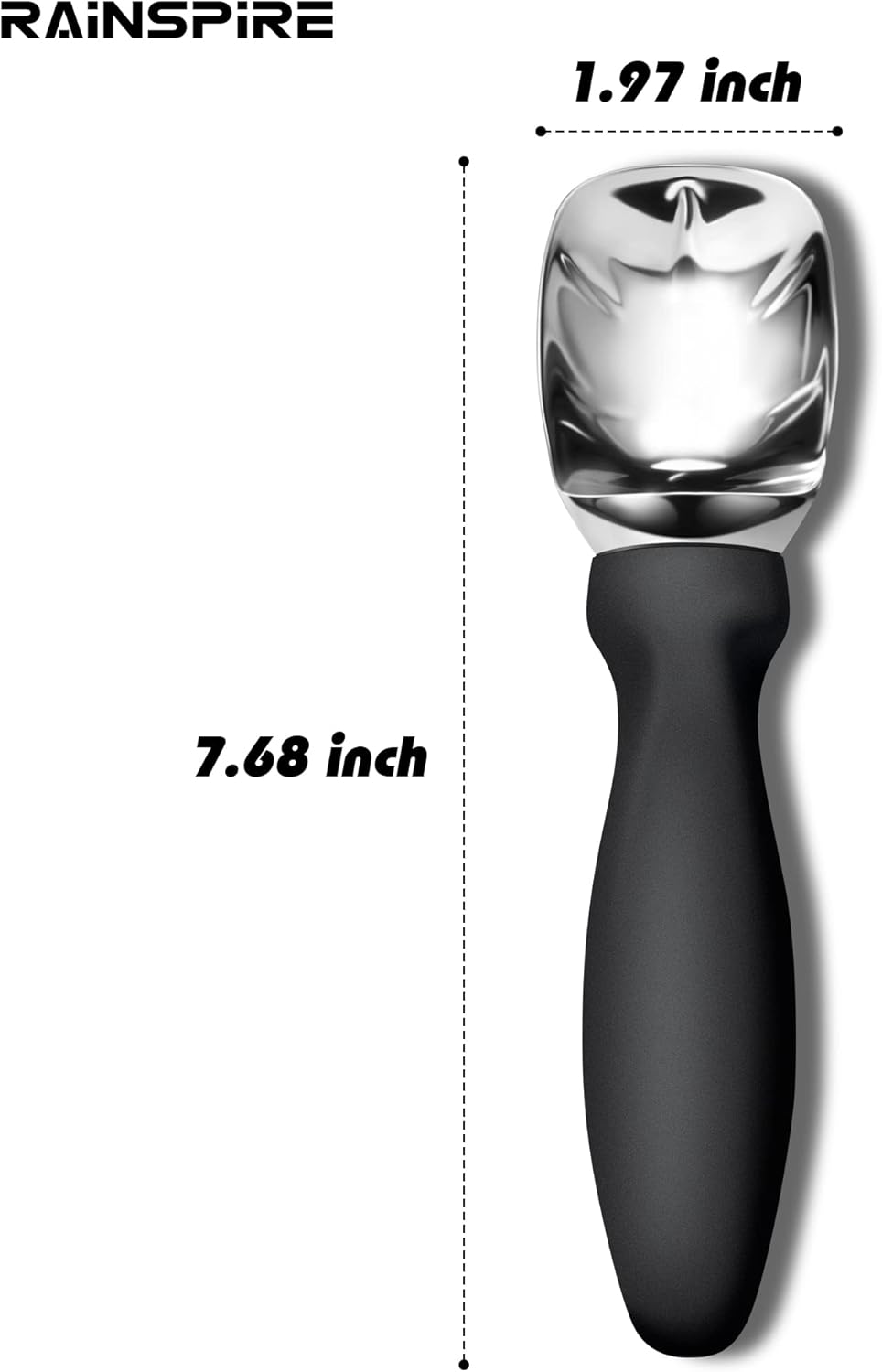 Ice Cream Scoop Stainless Steel with Comfortable Handle, Ice Cream Scooper Heavy Duty, Ice Cream Spade Great for Spooning Frozen Hard Gelato and Sorbet, Cookie Dough, Melon, Purple