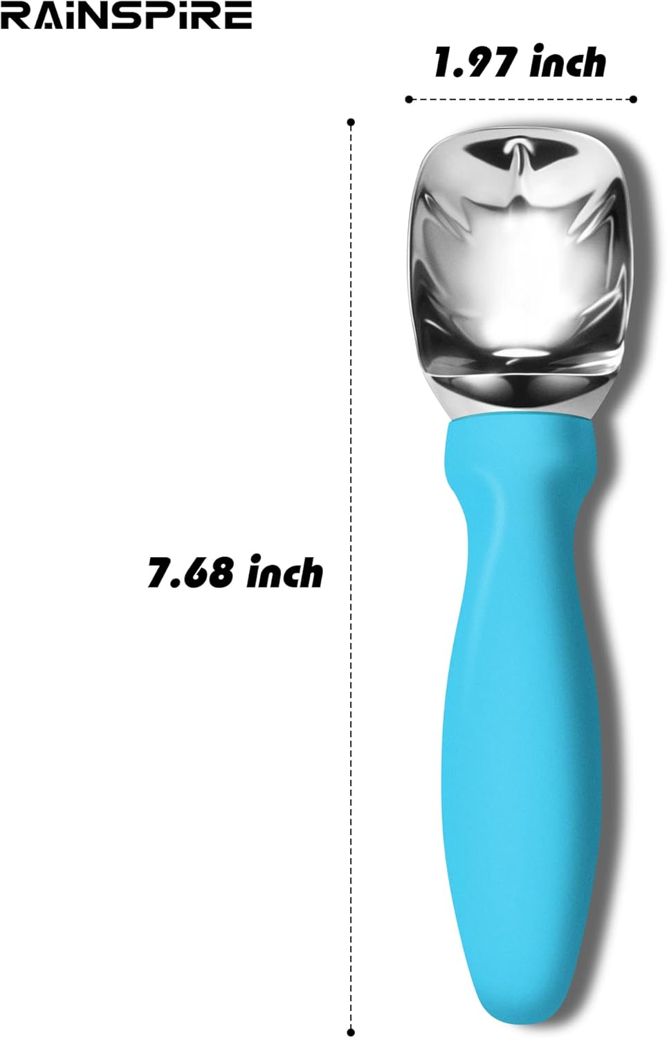 Ice Cream Scoop Stainless Steel with Comfortable Handle, Ice Cream Scooper Heavy Duty, Ice Cream Spade Great for Spooning Frozen Hard Gelato and Sorbet, Cookie Dough, Melon, Purple