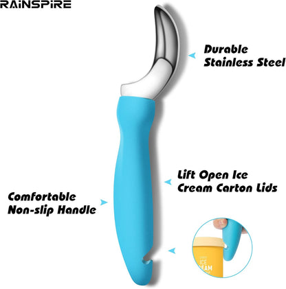 Ice Cream Scoop Stainless Steel with Comfortable Handle, Ice Cream Scooper Heavy Duty, Ice Cream Spade Great for Spooning Frozen Hard Gelato and Sorbet, Cookie Dough, Melon, Purple