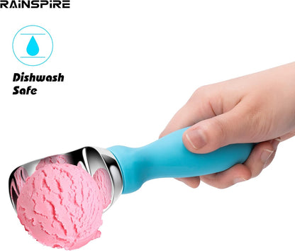 Ice Cream Scoop Stainless Steel with Comfortable Handle, Ice Cream Scooper Heavy Duty, Ice Cream Spade Great for Spooning Frozen Hard Gelato and Sorbet, Cookie Dough, Melon, Purple