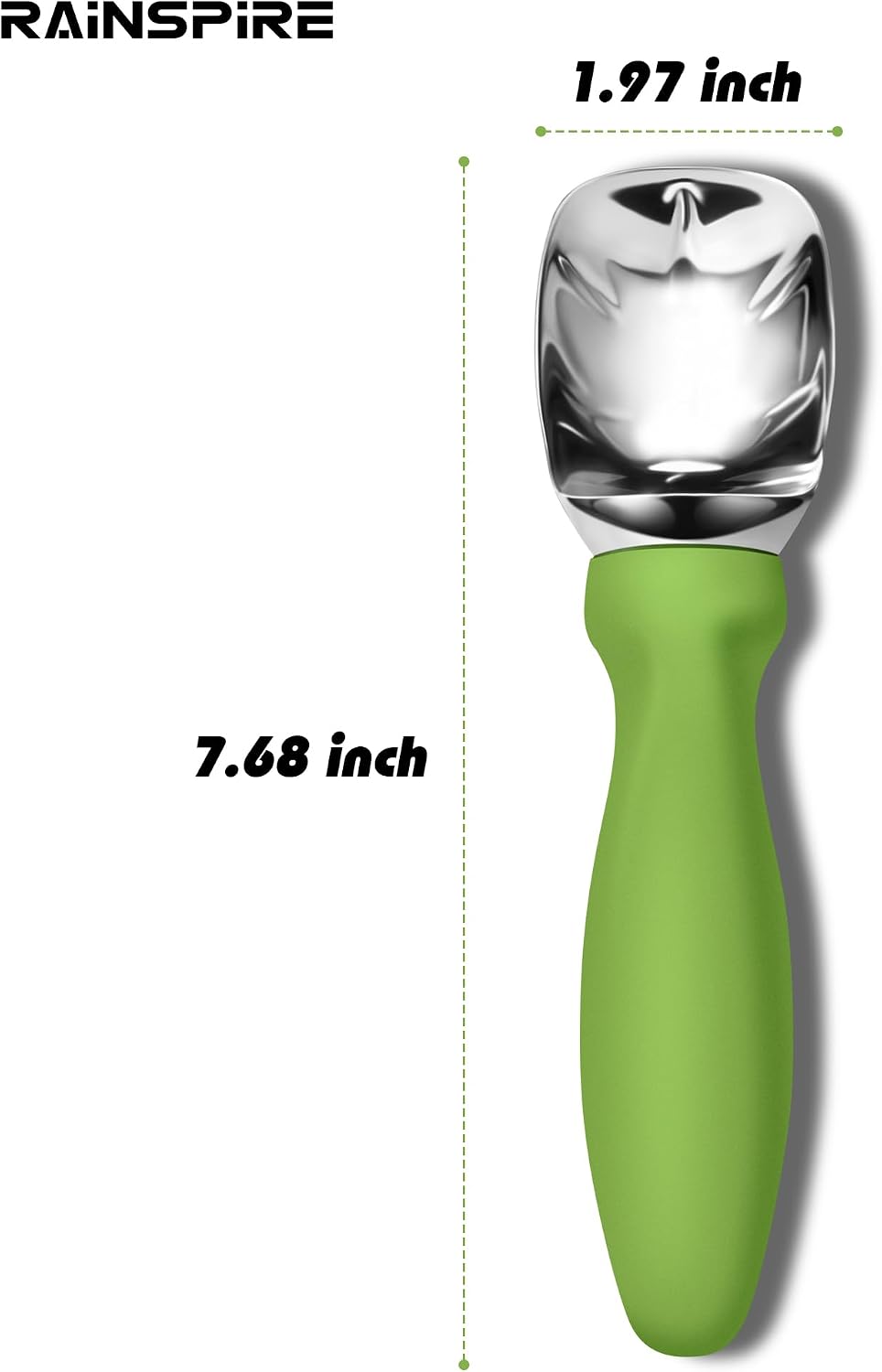 Ice Cream Scoop Stainless Steel with Comfortable Handle, Ice Cream Scooper Heavy Duty, Ice Cream Spade Great for Spooning Frozen Hard Gelato and Sorbet, Cookie Dough, Melon, Purple